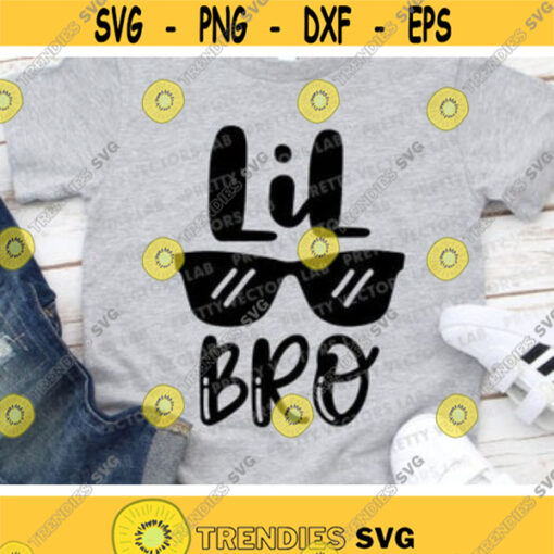 Lil Bro Svg Little Brother Svg Baby Boy Cut Files Sibling Quote Svg Dxf Eps Png Sunglasses Clipart Kid Shirt Design Silhouette Cricut Design 846 .jpg