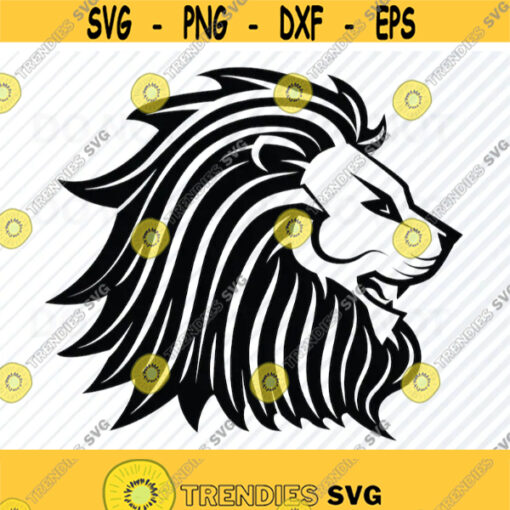 Lion Head 3 SVG Files For Cricut Black White Transfer Vector Images Clip Art SVG Files Eps Png dxf Stencil ClipArt Africa Silhouette Design 709