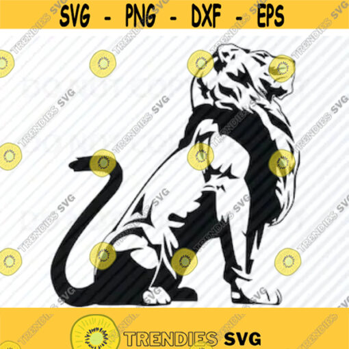 Lion SVG Files For Cricut Black White Transfer Vector Images Clip Art SVG Files Eps Png dxf Stencil ClipArt Africa Silhouette Design 236
