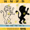 Lion SVG Standing Lion Silhouette and Outline Cut File School of Magic Animal Emblem Vector Lion House Emblem Cricut