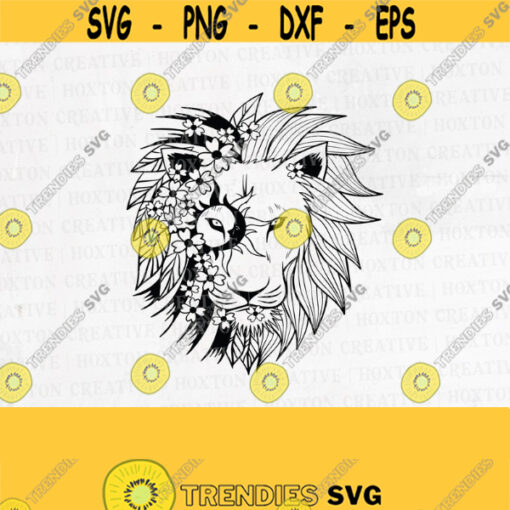 Lion Svg File Lion Clipart Lion Flower Svg Lion Face Svg Watercolor Lion Svg Lion Mascot Svg Lion Cub Outline Svg Cutting FileDesign 180