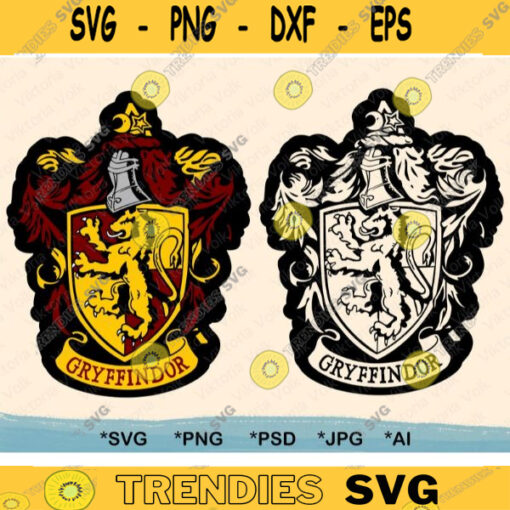 Lion Uniform Emblem Color and Outline svg jpg png psd ai Lion Sigil Cut File Vector Lion Crest Outline School of Magic House Crest