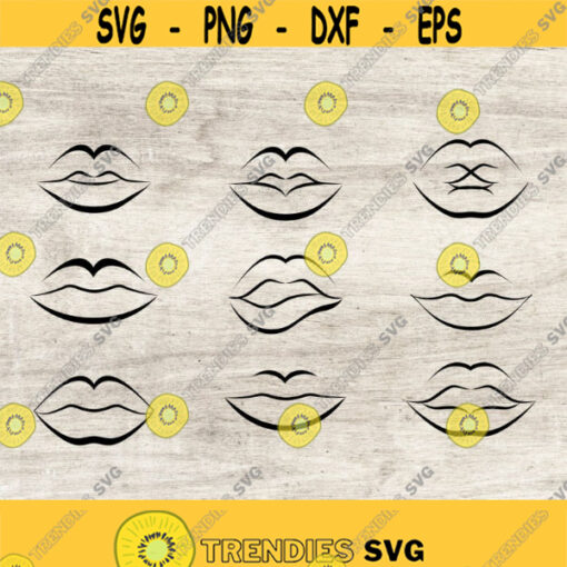 Lips Outline Svg Cricut Cut file Clipart Silhouette Cutting Print Design. Svg Png Eps and Jpg. Design 96