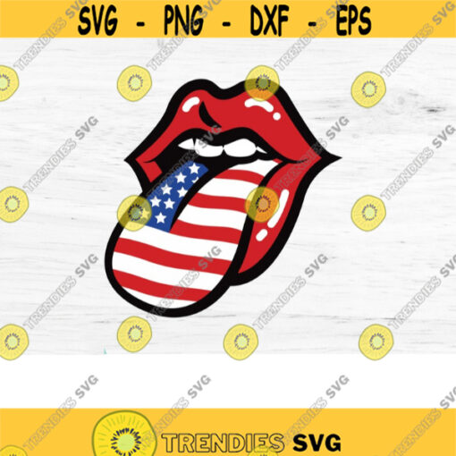 Lips and Tongue SVG USA Flag Tongue svg Patriotic Stars and Stripes America USA Patriotic Tongue svg 4th of July Tongue