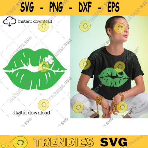 Lips with clover Svg for St patricks day Lips SVG Shamrock SVG Saint Patricks Day Svg St patricks day shirt SVG Cut Files for Cricut 470 copy