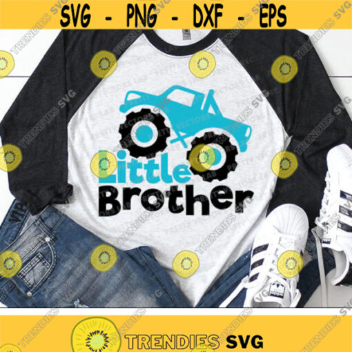 Little Brother Svg Lil Bro Svg Baby Boy Cut Files Sibling Quote Svg Dxf Eps Png Monster Truck Svg Boys Shirt Design Silhouette Cricut Design 2883 .jpg