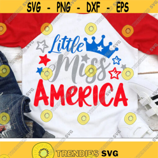 Little Miss America Svg 4th of July Svg Girls Patriotic Cut Files American Baby Girl Svg America Svg Dxf Eps Png Silhouette Cricut Design 2399 .jpg