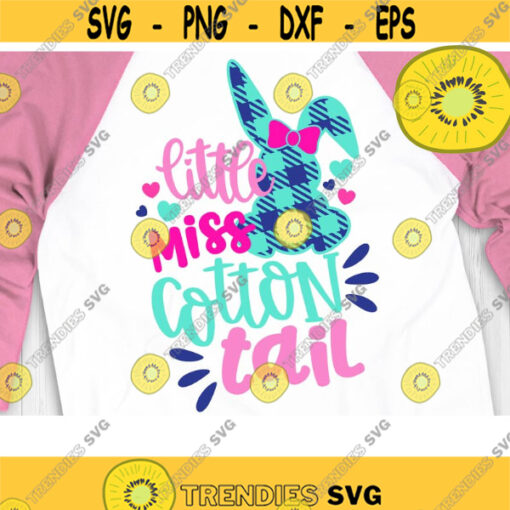Little Miss Cotton Tail Svg Bunny Ribbon Svg Easter Rabbit Svg Easter Girls Svg Easter Plaid Shirt Plaid Bunny Svg Bunny Buffalo Plaid Design 929 .jpg