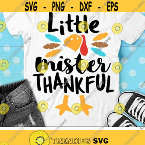 Little Mister Thankful Svg Boys Thanksgiving Svg Dxf Eps Png Baby Boy Cut Files Newborn Clipart Kids Turkey Design Silhouette Cricut Design 1148 .jpg