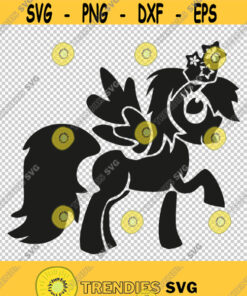 Little Pony Baby Horse Wings And Flowers Pegasus Magic SVG PNG EPS File For Cricut Silhouette Cut Files Vector Digital File