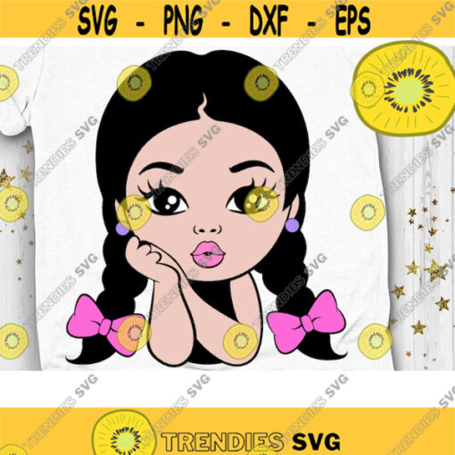 Little Princess Svg Peekaboo Girl Svg Caucasian Girl Svg Girl with Braids Svg Layered Cut file Svg Dxf Eps Png Design 290 .jpg