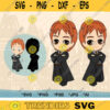 Little Red Head Twins SVG Bundle Magic Wizards Cut File Cute Students Vector Art Little Twins Printable Cricut