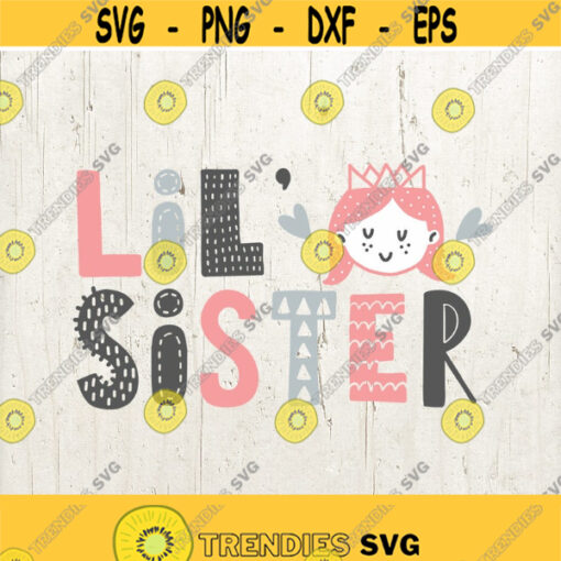 Little Sister SVG DXF EPS png Files for Cameo and Cricut Princess svg Girl svg Heart svg Little Big Set Sister svg Design 664