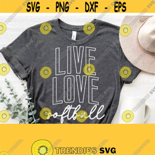 Live Love Softball SvgSoftball Svg Cut FileSoftball Shirt Cut FileSoftball Mom Svg Cricut Cut Silhouette File Vector Instant Download Design 1078