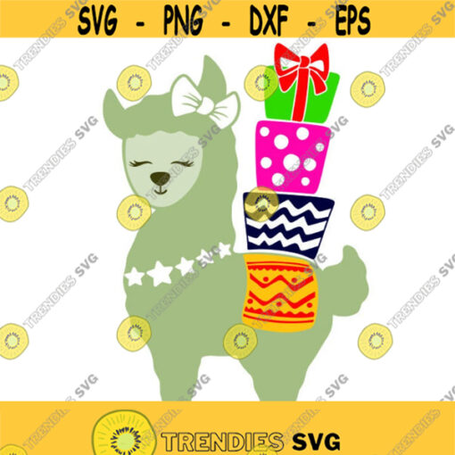 Llama Alpaca Fa la la mama Family Christmas Cuttable Design SVG PNG DXF eps Designs Cameo File Silhouette Design 2043