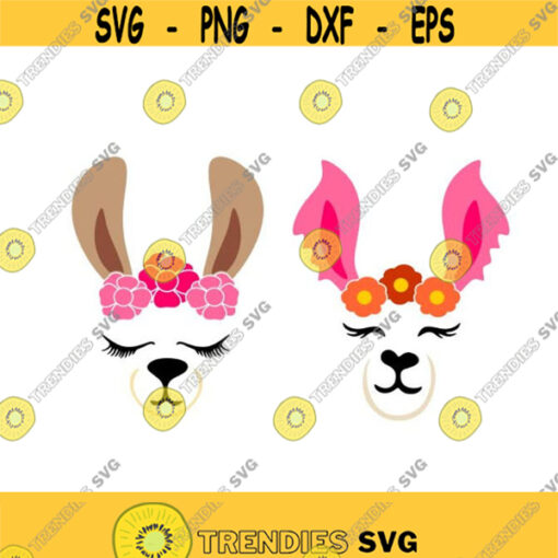 Llama Animal Flowers cuttable Design SVG PNG DXF eps Designs Cameo File Silhouette Design 742