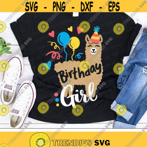Llama Birthday Svg Birthday Girl Svg Birthday Party Svg Dxf Eps Png Cute Alpaca Clipart Kids Svg Girls Shirt Design Silhouette Cricut Design 1961 .jpg