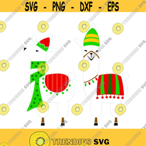 Llama Christmas Cuttable Design SVG PNG DXF eps Designs Cameo File Silhouette Design 813