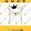 Llama Queen SVG. Llama with Crown Cut File. Cute Animals Girl Llama Vector Files for Cutting Machine. png dxf eps Digital Instant Download Design 857