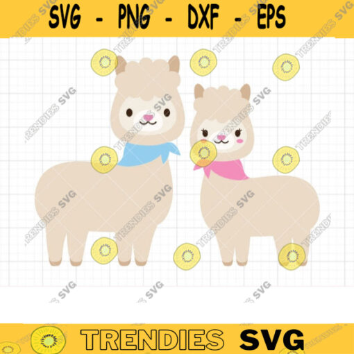 Llama SVG DXF Files for Cricut or Silhouette Cute Llama or Alpaca Boy Girl Couple svg dxf cut files Clipart Clip Art Commercial Use copy