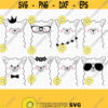 Llama SVG. Llama Bundle Clipart Cut Files. Cute Kawaii Llama Vector Files for Cutting Machine. Floral Crown Sunglasses Bowtie png dxf eps Design 856