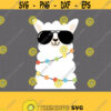 Llama SVG. Party Llama with Sunglasses Cut Files. Funny Animals Vector Files for Cutting Machine. png dxf eps Digital Instant Download Design 530