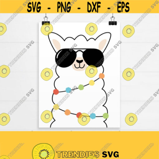 Llama SVG. Party Llama with Sunglasses Cut Files. Funny Animals Vector Files for Cutting Machine. png dxf eps Digital Instant Download Design 786