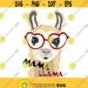 Llama svg Llama in glasses svg mama llama cut file design for t shirt Design 600