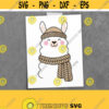 Llama with Scarf SVG. Llama in a Winter Hat Cut Files. Kids Christmas Llama PNG. Vector Files for Cutting Machine. dxf eps jpg pdf Download Design 102