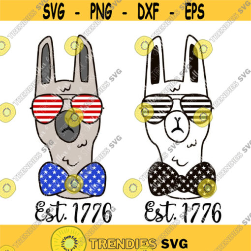 Llama withSunglasses Est. 1776 SVG Usa svg America Svg Independance Day Svg United States Svg July 4 Svg Patriotic svg Flag Svg Design 172 .jpg