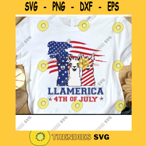 Llamerica July 4th Svg Llama Svg Funny Llama Svg Independence Day 4th of July Svg Memorial Day Freedom 1776 Svg Digital Cut Files