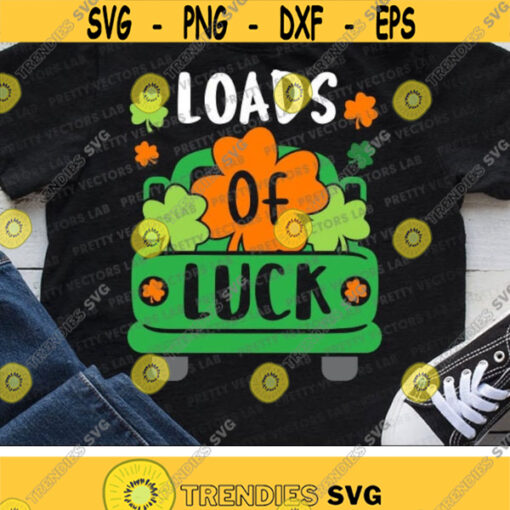 Loads of Luck Svg St Patricks Day Svg Old Truck with Shamrock Svg Dxf Eps Png Kids Cut Files Lucky Clover Clipart Silhouette Cricut Design 2226 .jpg