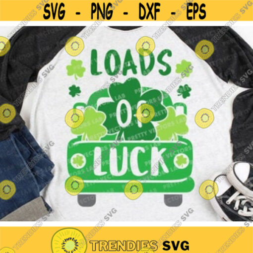 Loads of Luck Svg St Patricks Day Truck Svg Old Truck with Shamrock Svg Dxf Eps Png Kids Cut Files Lucky Clover Svg Silhouette Cricut Design 702 .jpg