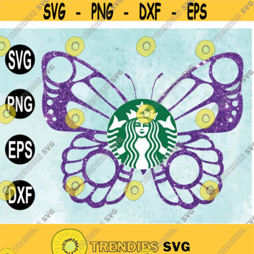 Logo Wrap Butterfly Queen Theme Decal DIY Logo Border for Starbucks Venti Cold Cup 24 Oz Svg png eps dxf digital download Design 163