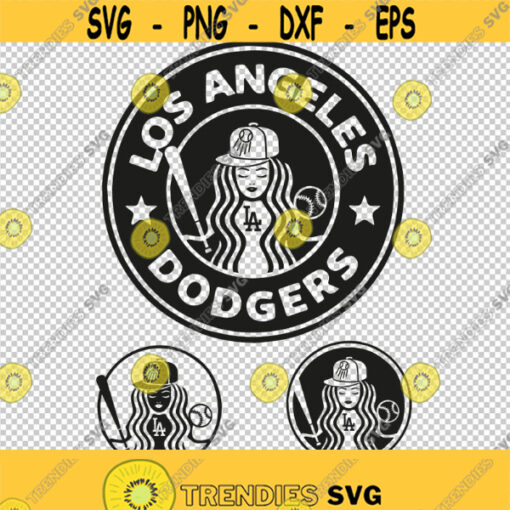 Los Angeles Dodgers Baseball Starbucks SVG PNG EPS File For Cricut Silhouette Cut Files Vector Digital File