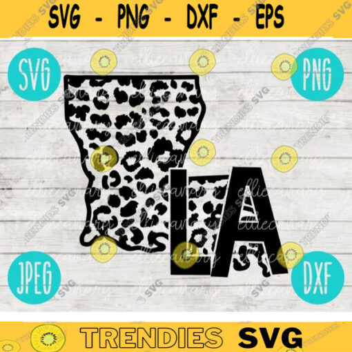 Louisiana LA SVG State Leopard Cheetah Print svg png jpeg dxf Small Business Use Vinyl Cut File 2095