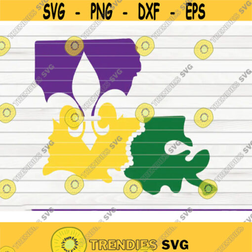 Louisiana state silhouette SVG Mardi Gras Vector Cut File clipart printable vector commercial use instant download Design 199