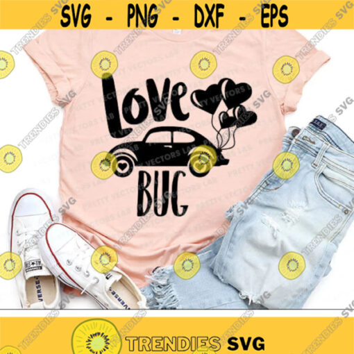 Love Bug Svg Love Car with Hearts Svg Cute Retro Car Svg Dxf Eps Png Valentines Day Svg Girls Valentine Cut Files Silhouette Cricut Design 2539 .jpg
