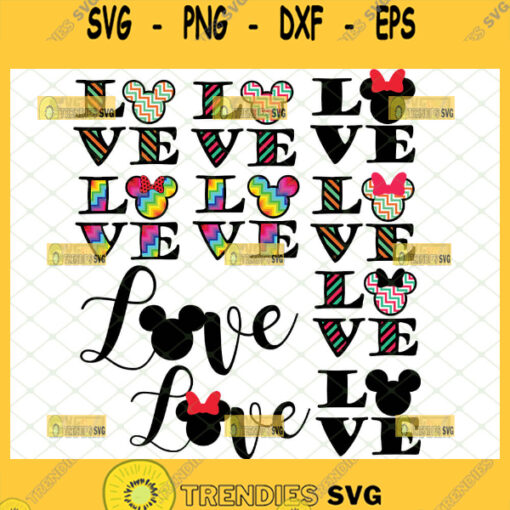 Love Disney Svg Bundle Love Mickey And Minnie Mouse Svg 1