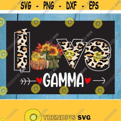 Love Gamma Leopard Print Pumpkin Halloween Cute Grandma PNG Design 320