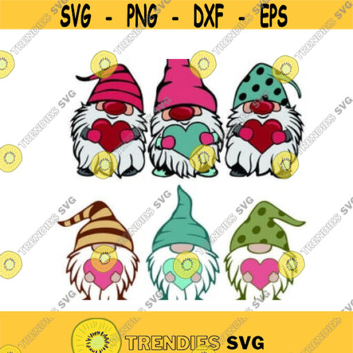 Love Gnomes Heart Valentines day Cuttable Design SVG PNG DXF eps Designs Cameo File Silhouette Design 109