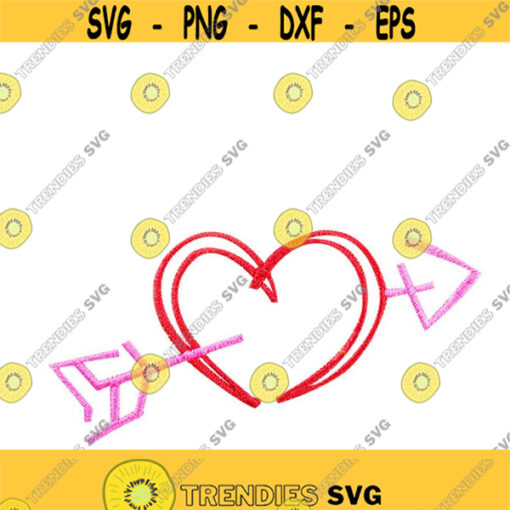 Love Heart Arrow Wedding Valentines Day Embroidery Design Monogram Machine INSTANT DOWNLOAD pes dst Design 1307