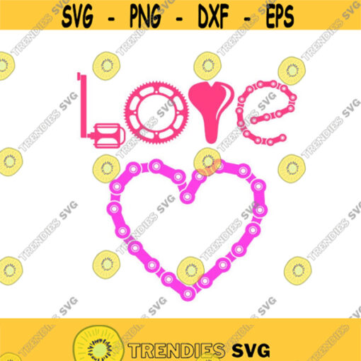 Love Heart Bike Bicycle Cycling Cuttable Design SVG PNG DXF eps Designs Cameo File Silhouette Design 1593