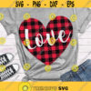 Love Heart Buffalo Plaid SVG Valentine Day SVG