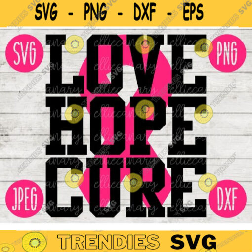 Love Hope Cure svg png jpeg dxf cutting file Commercial Use Vinyl Cut File Gift for Her Breast Cancer Awareness Ribbon BCA 1288
