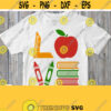 Love Svg Teacher Apple Crayons Books Svg Back to School T shirt Svg Cricut Cut File Design Silhouette Image Iron on Transfer Jpeg Png Design 909