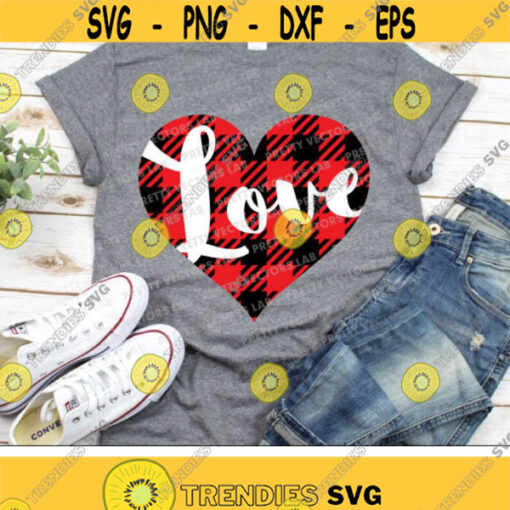 Love Svg Valentines Day Svg Buffalo Plaid Heart Svg Heart Cut Files Valentine Svg Dxf Eps Png Girls Love Clip Art Silhouette Cricut Design 2652 .jpg