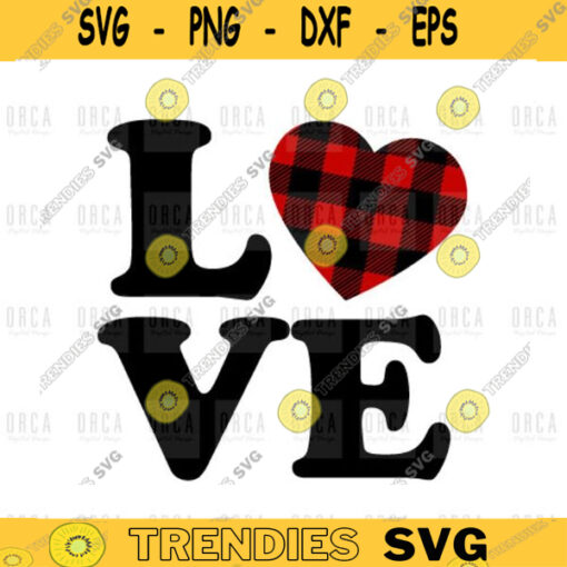 Love SvgValentine svg Plaid Love Heart Valentines Day Buffalo Plaid love svgI Love you svgpng digital file 367