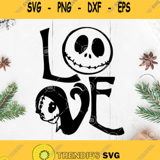 Love The Nightmare Before Christmas Svg Jack Skellington And Sally Svg Love Svg