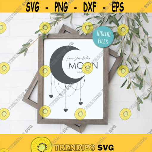 Love You to the Moon and Back INSTANT DOWNLOAD PRINTABLE Wall art printable quote Bedroom wall decor jpg print Design 342